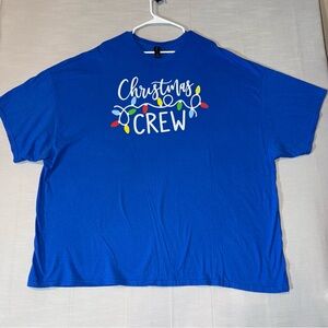 Christmas Crew T-Shirt Blue 5XL Gildan Heavy Cotton Made In Haiti